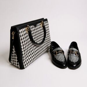 Black and White Women's Loafers